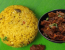 Paruppu Sadham With Mutton Chukka