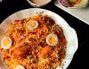 Egg Biryani with pepper chicken