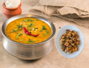 Rasam Sadham With Prawn Milagu Varuval