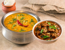 Rasam Sadham With Mutton Chukka
